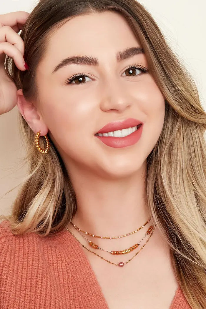 Pearl String Necklace Black