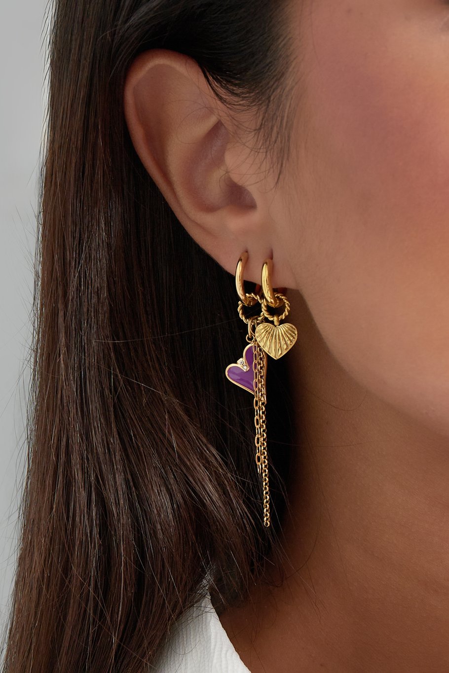 Boho Pattern Heart Silver (1 Piece)