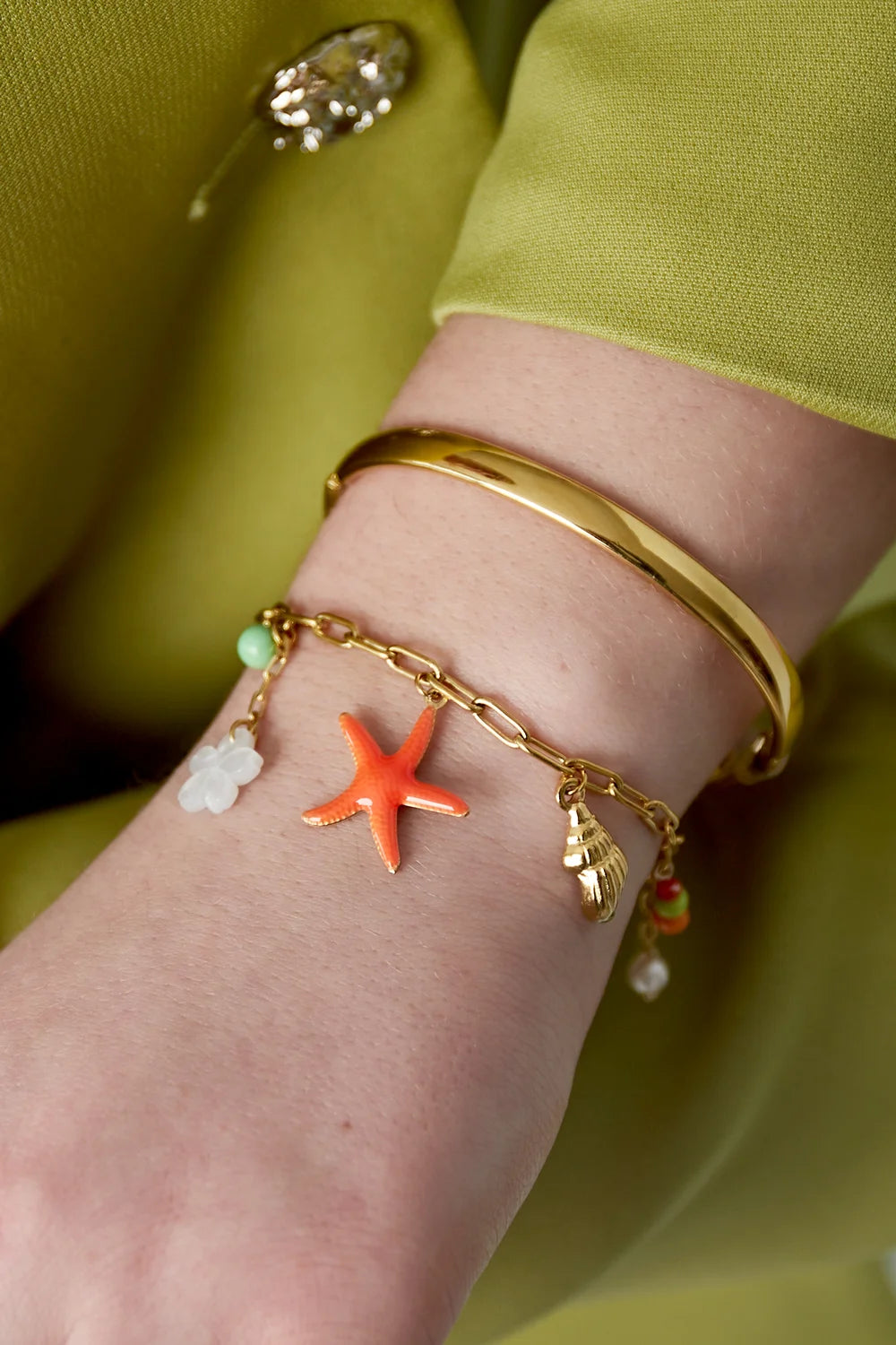 Charm Bracelet Orange starfish
