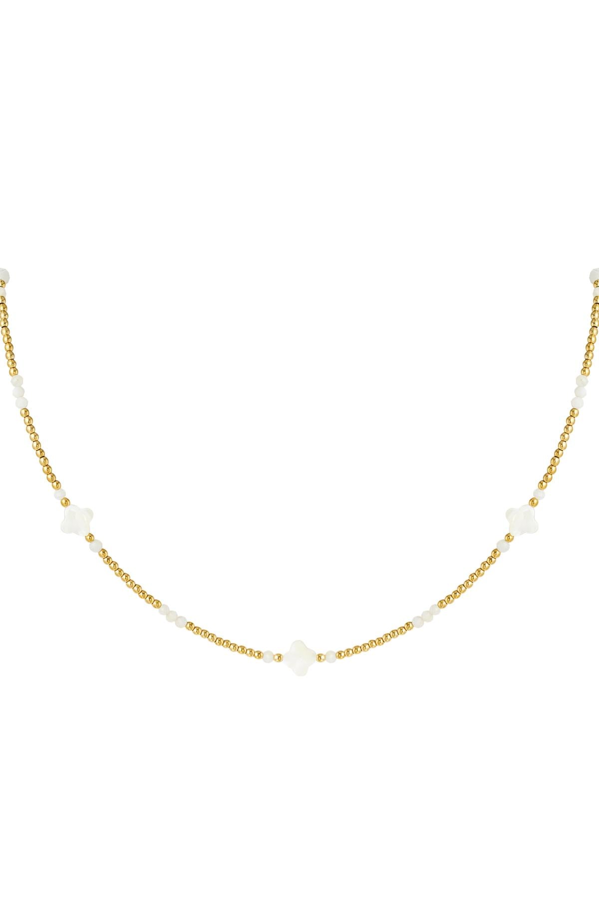 Nature Stone Clover Necklace White