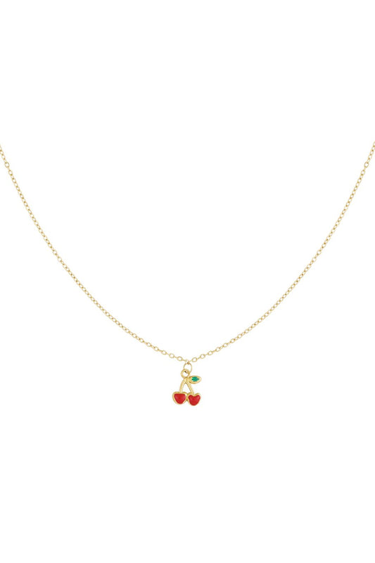 Cherry Necklace Gold