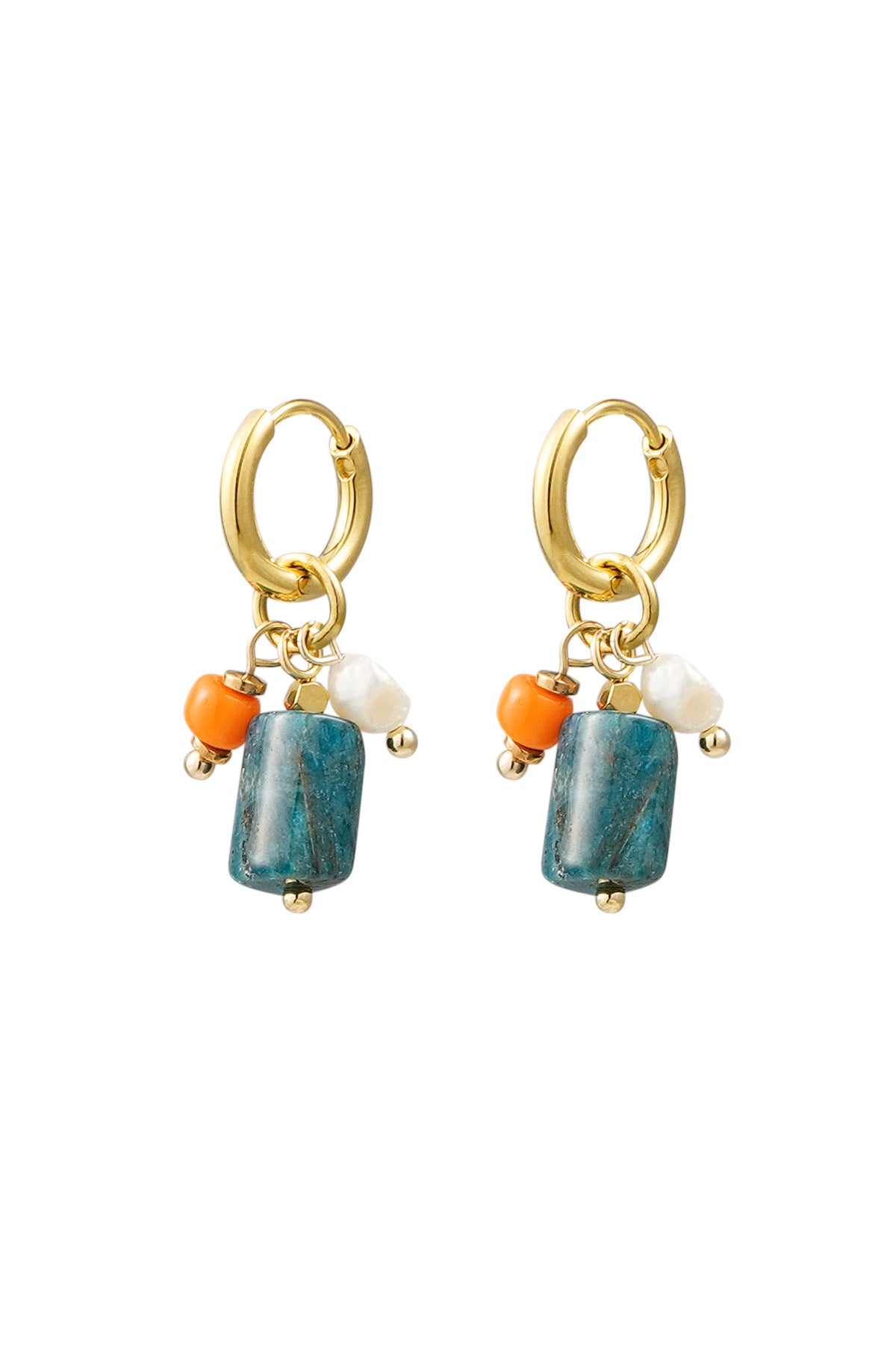 Nature Stone Small Pearls Blue Orange (1 piece)