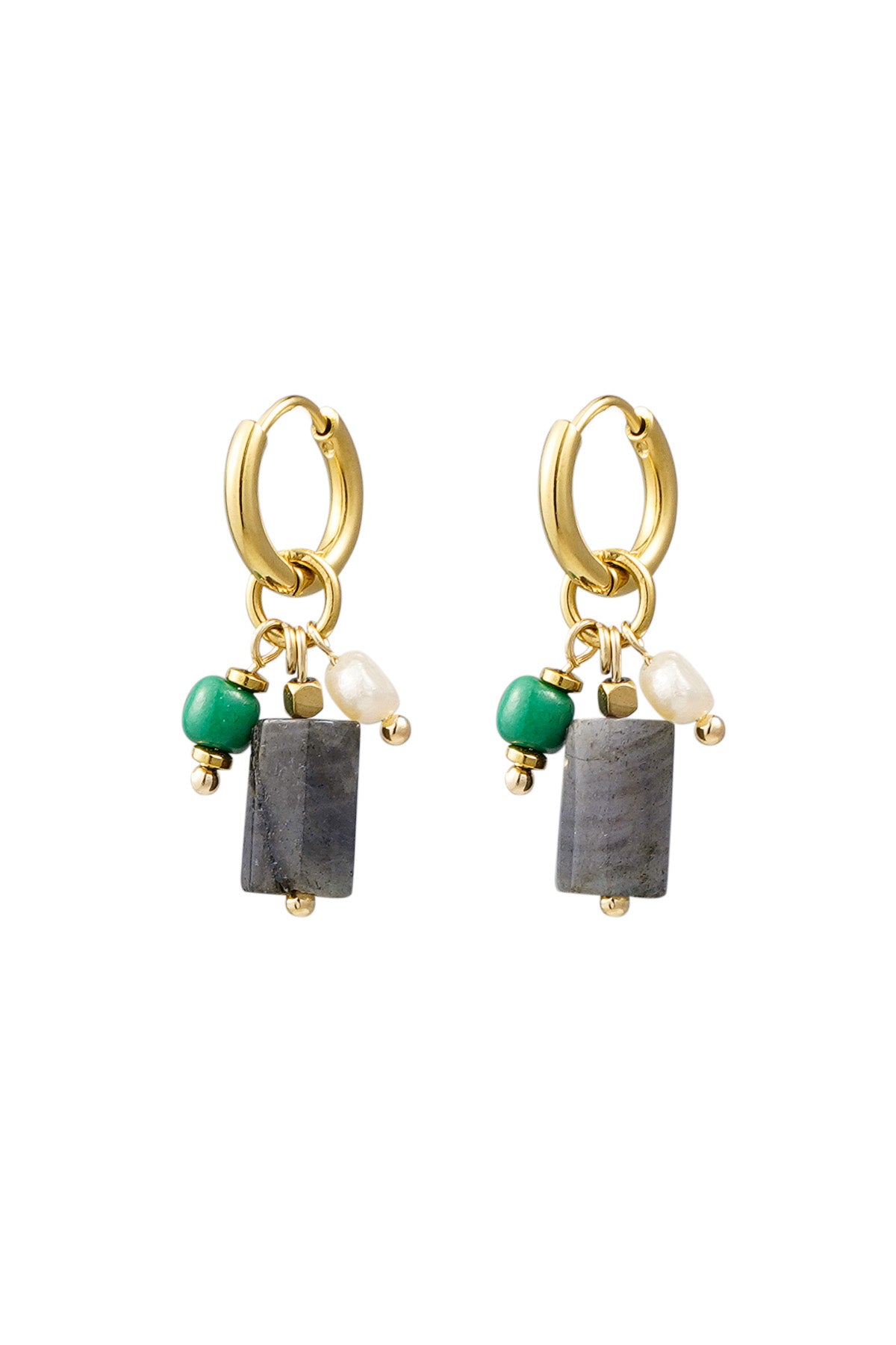 Nature Stone Small Pearls Grey Green (1 piece)