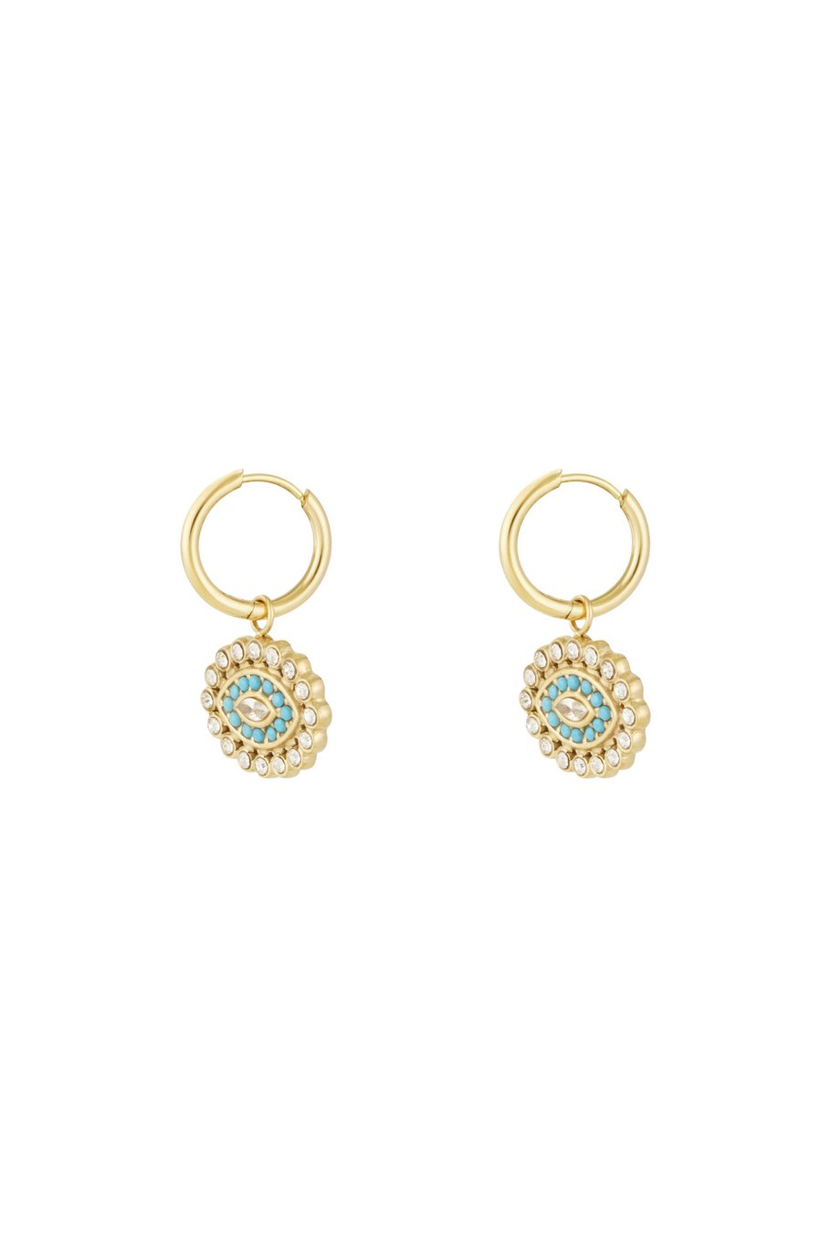 Turquoise Rinestone Eye Gold (1 Piece)