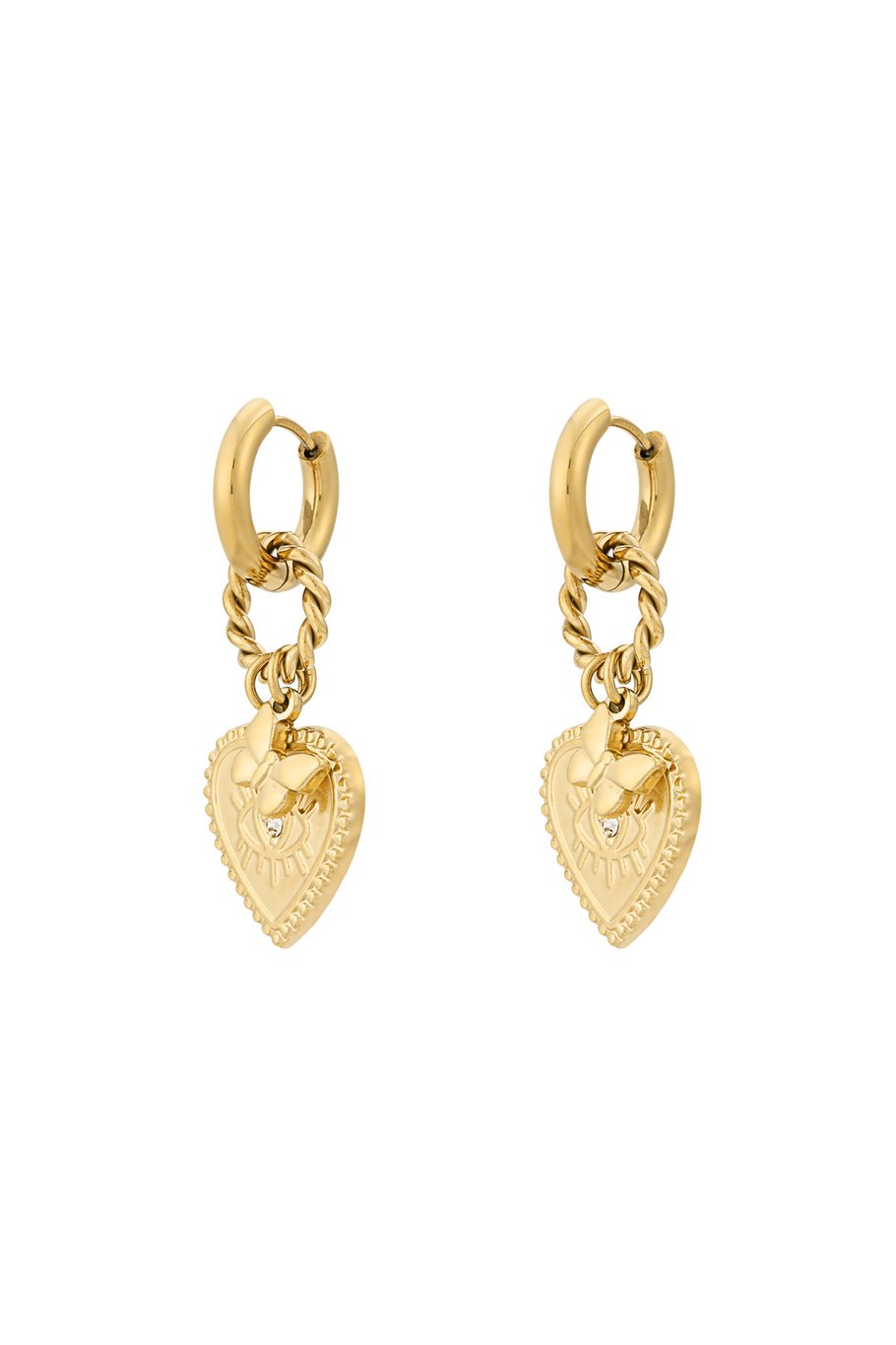 Heart Eye Rinestone & Butterfly Gold (1 Piece)