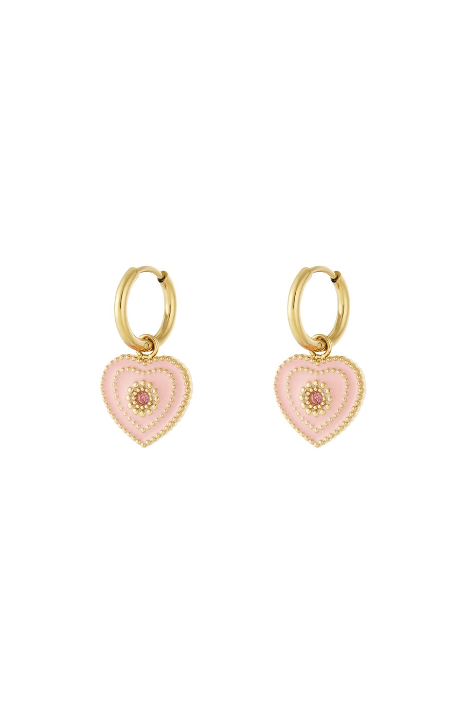 Pink Heart With Pink Rinestone Gold (1 Piece)