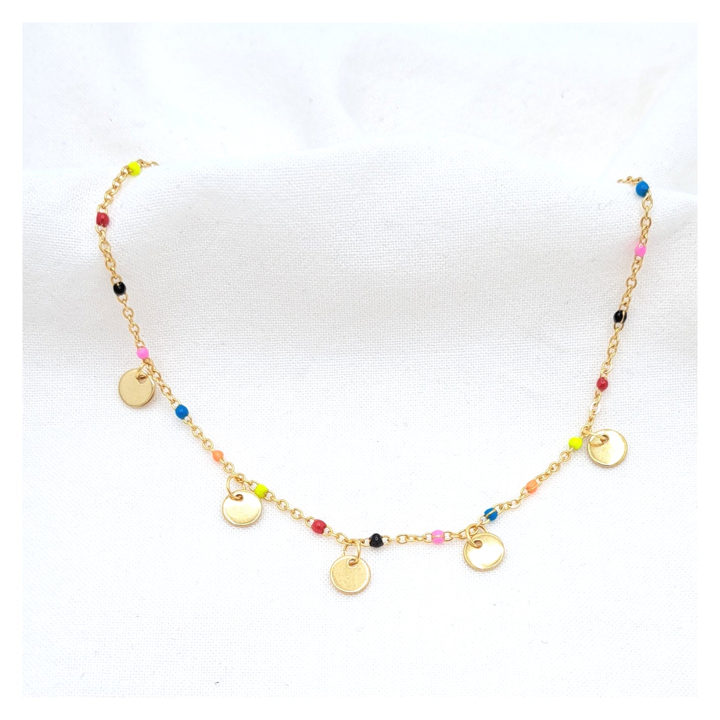 Bubble Anklet with pendants Multicolor
