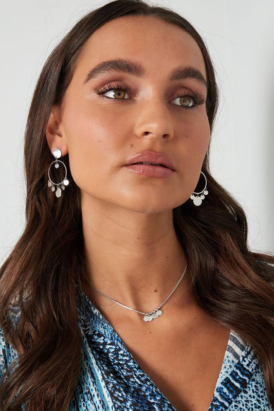 Pendant Cluster Necklace Silver