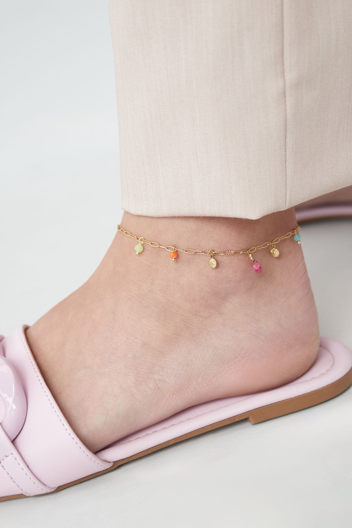 Multicolor Pearls Anklet