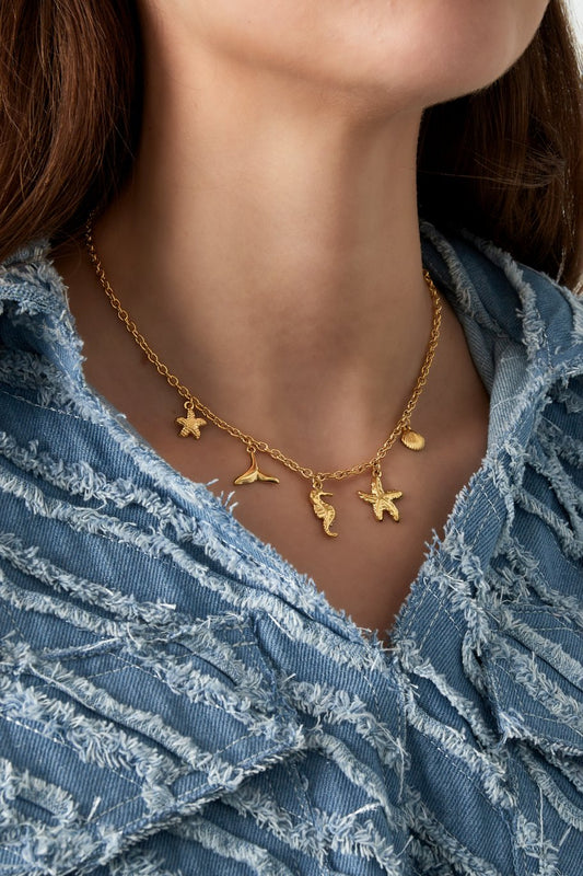 Charm Necklace Beach Seahorse Silver