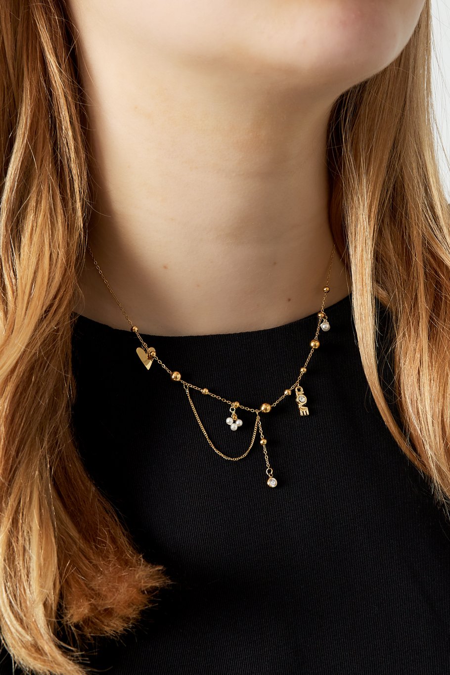 Love Charm Necklace Gold