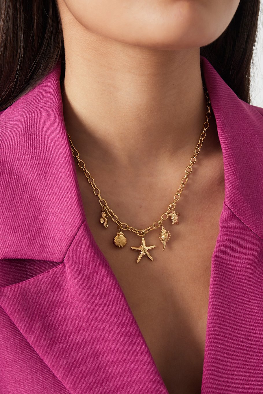 Starfish Beach Necklace Gold