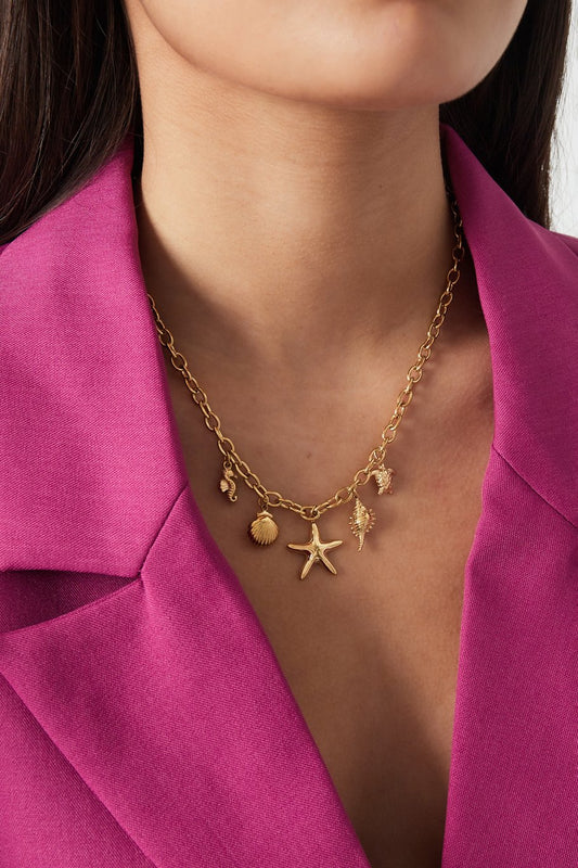 Starfish Beach Necklace Gold