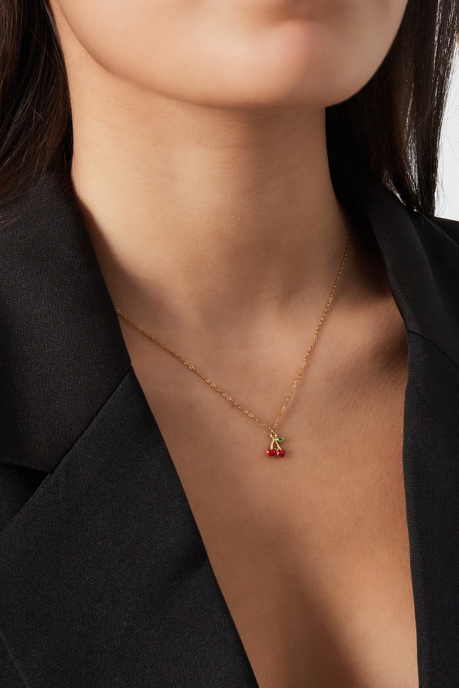 Cherry Necklace Gold