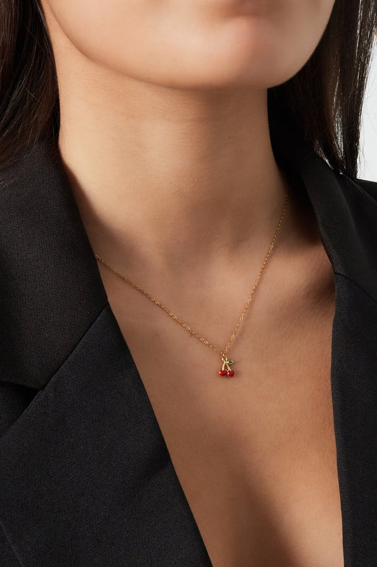 Cherry Necklace Gold
