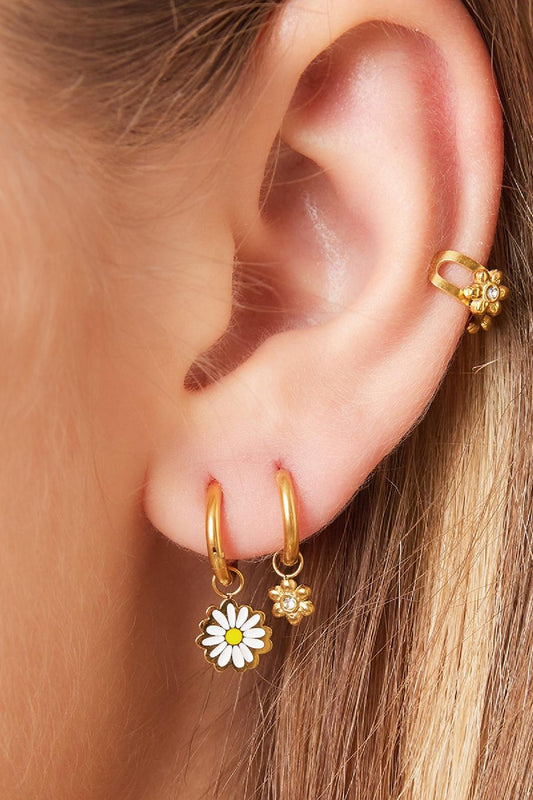 Tiny Flower With Rinestone Silver (1 Piece)