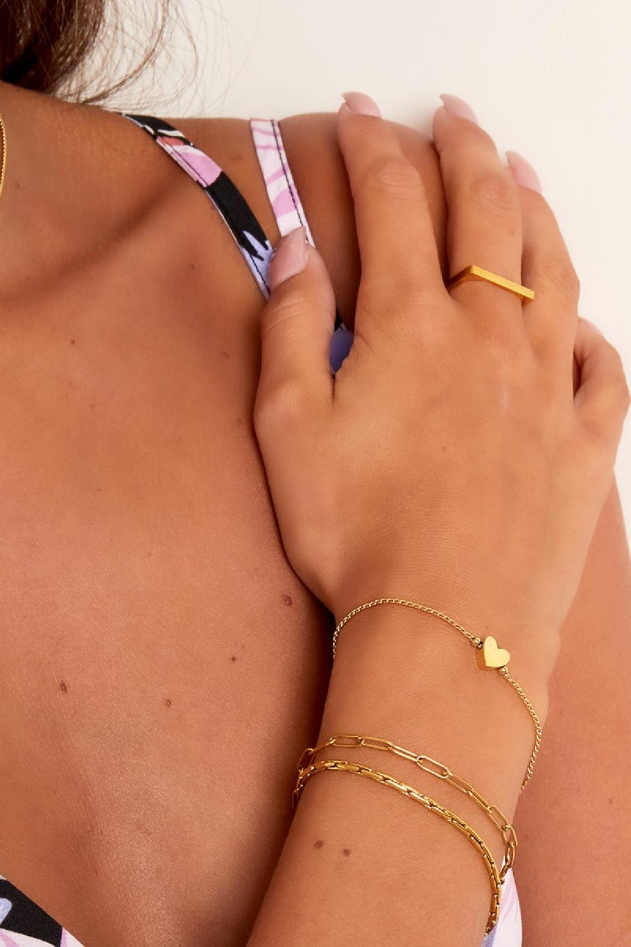 Cable Bracelet Single Heart Gold(kopie)