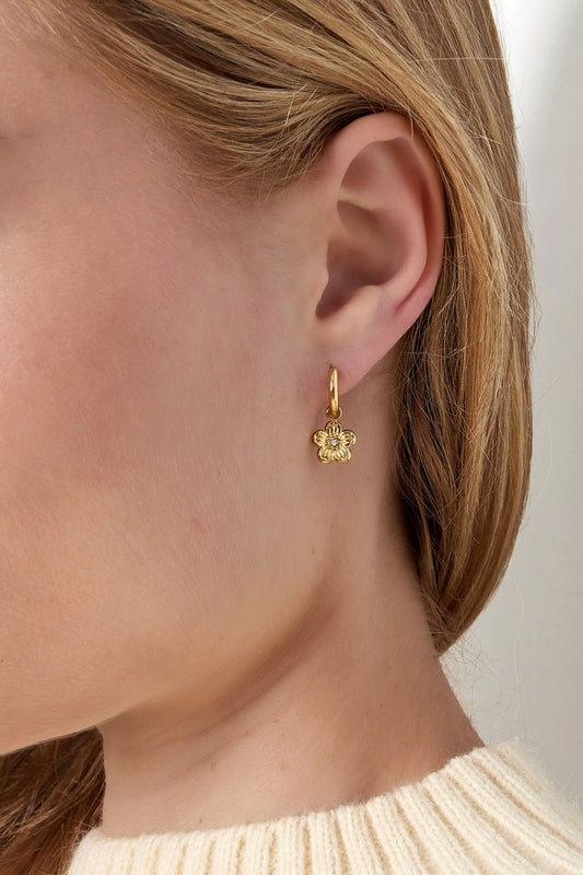 Tiny Flower With Rinestone Silver (1 Piece)