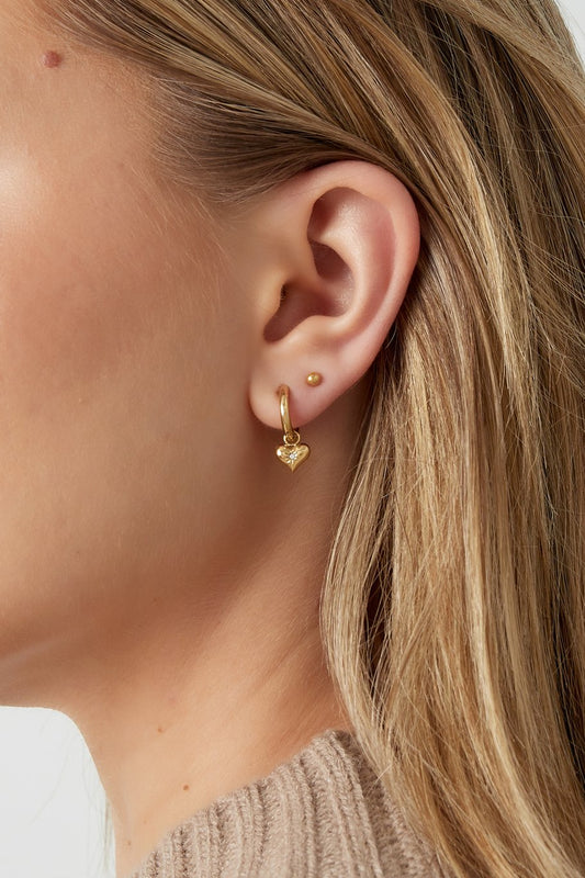 Tiny Heart With Rinestone Silver (1 Piece)