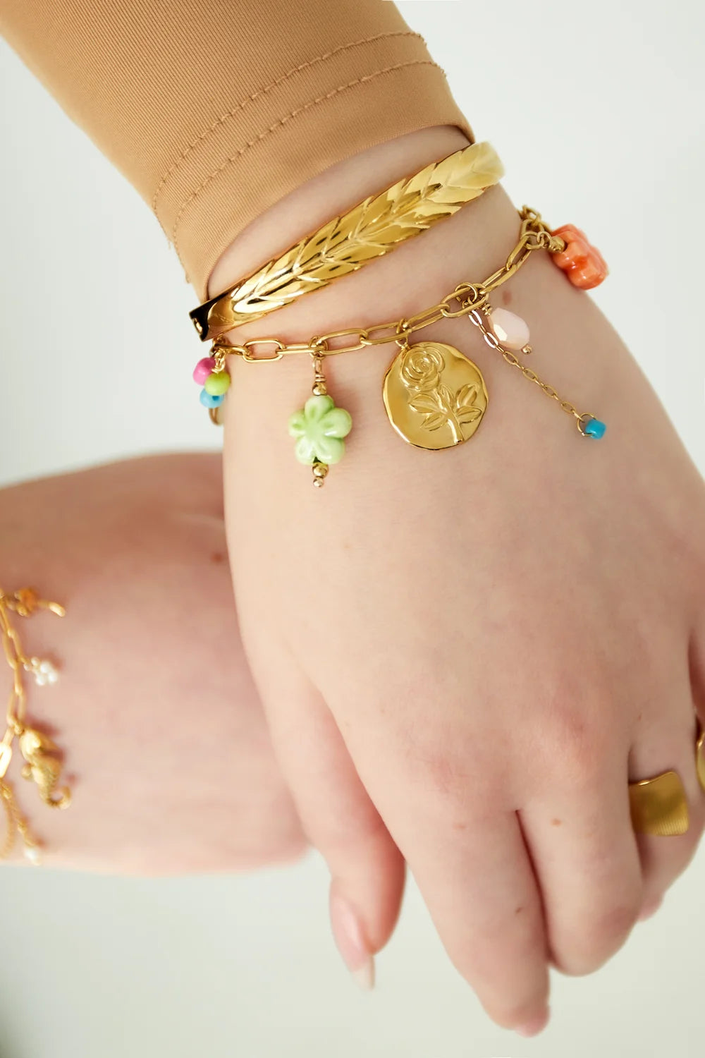 Charm Bracelet Rose Flower