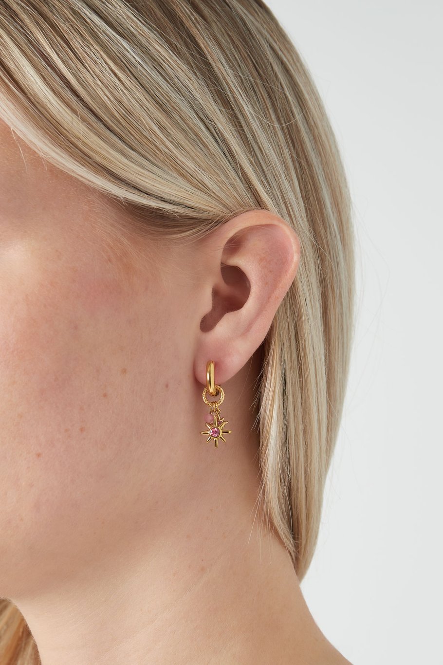 Pink Rinestone Stars Gold (1 Piece)