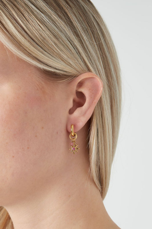 Pink Rinestone Stars Gold (1 Piece)