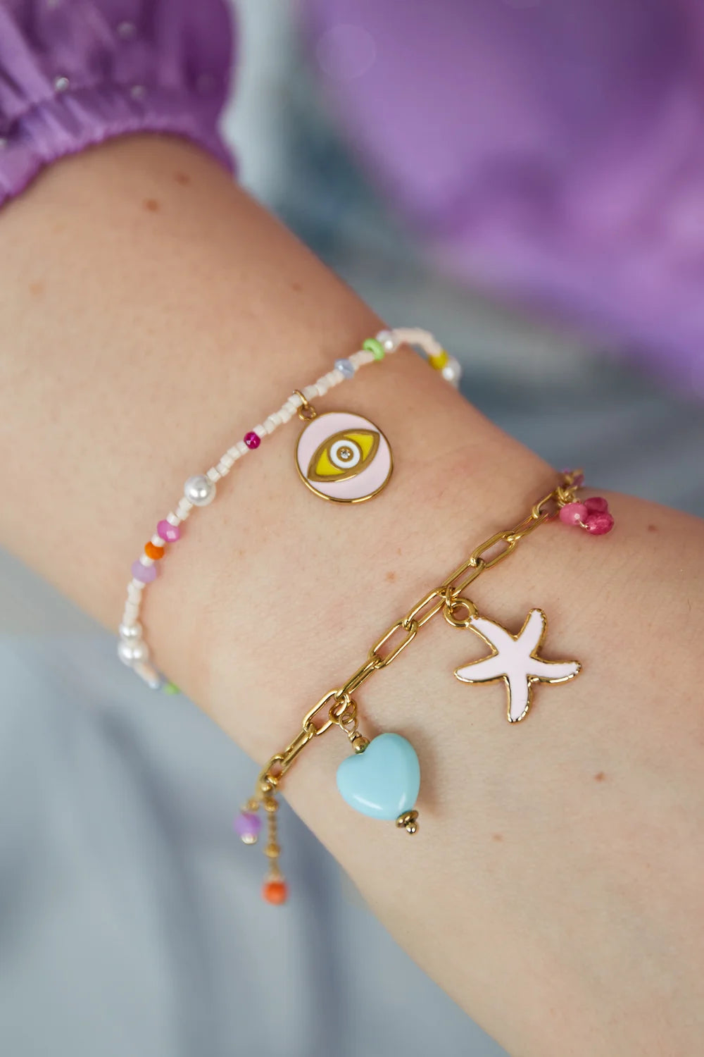 Charm Bracelet White Starfish
