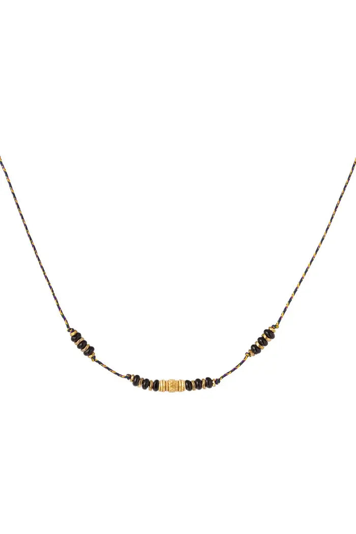 Pearl String Necklace Black