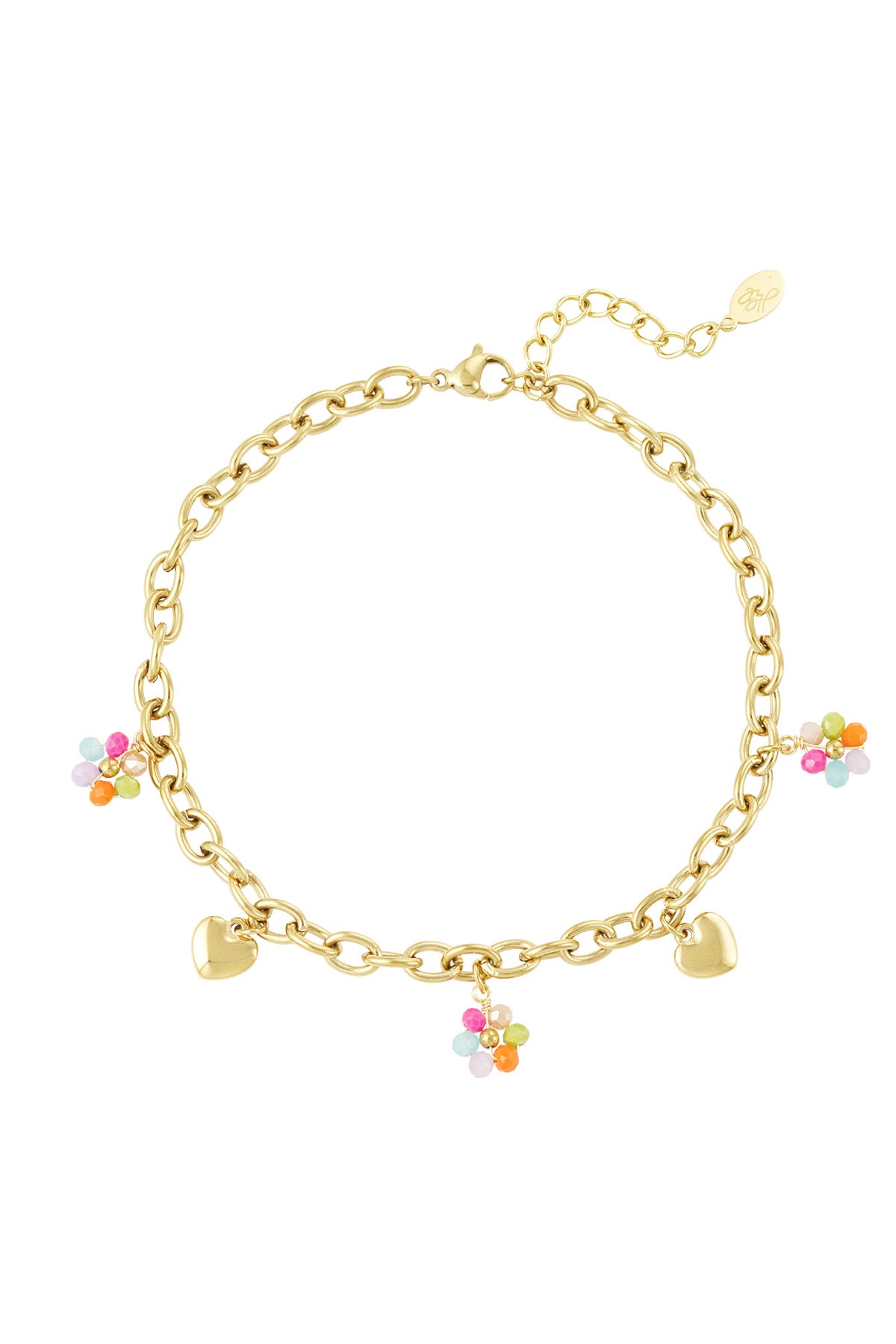 Multi Color Charm Chain Anklet