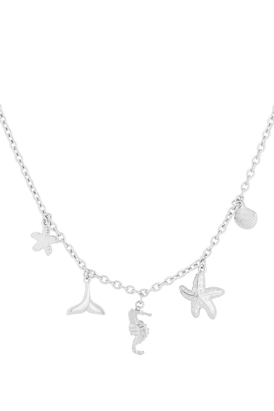 Charm Necklace Beach Seahorse Silver