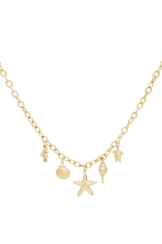 Starfish Beach Necklace Gold