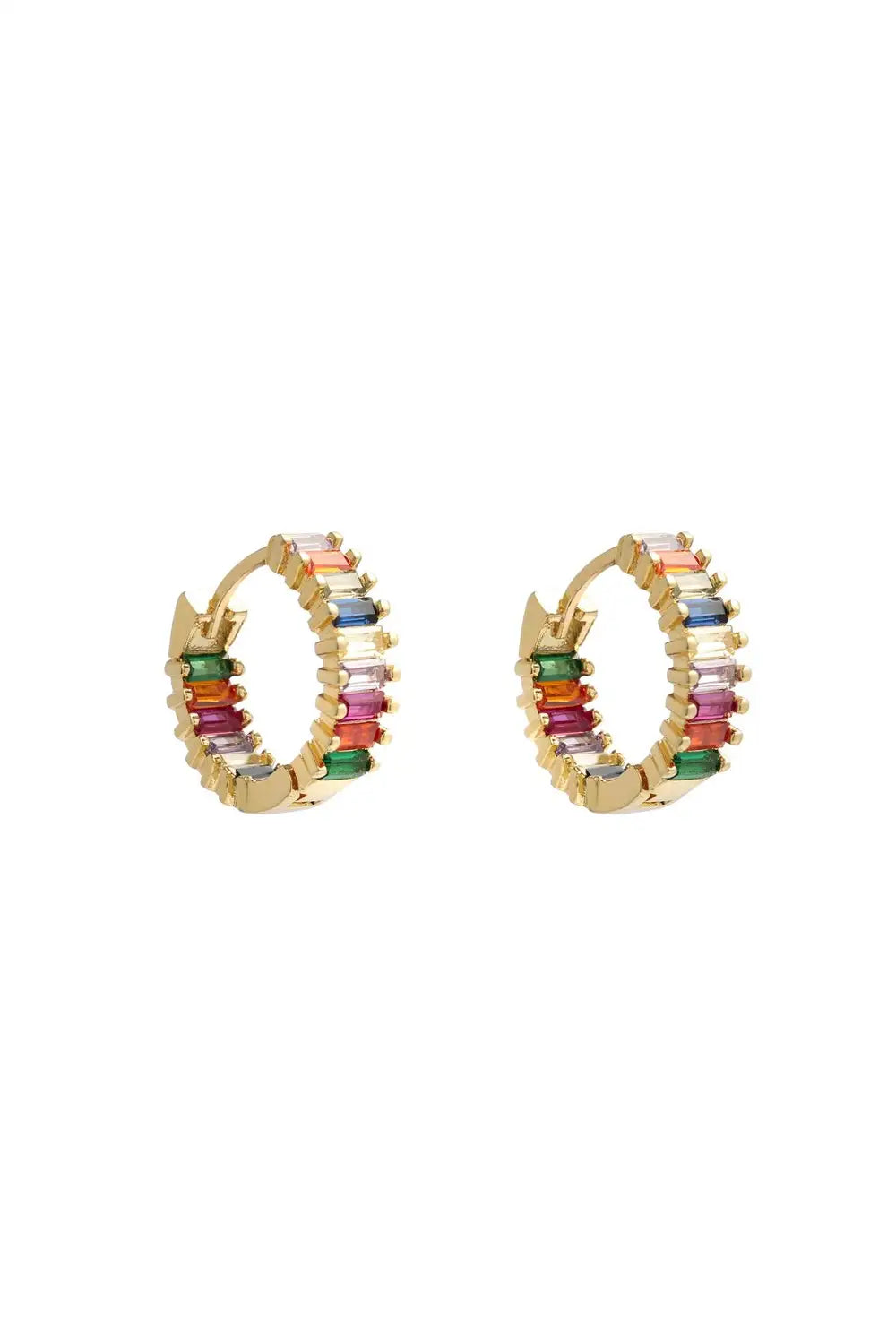 Rhinestone Multicolor Hoops (1 Piece)