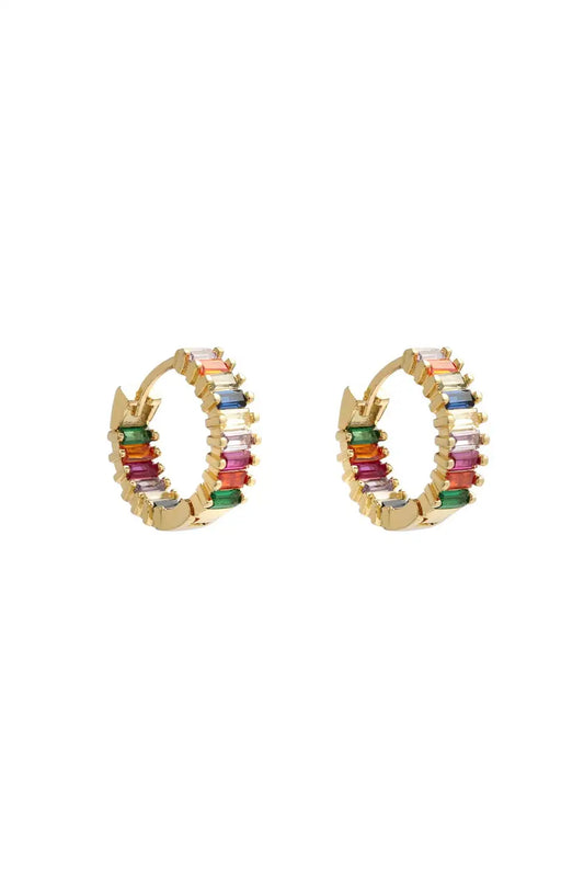 Rhinestone Multicolor Hoops (1 Piece)