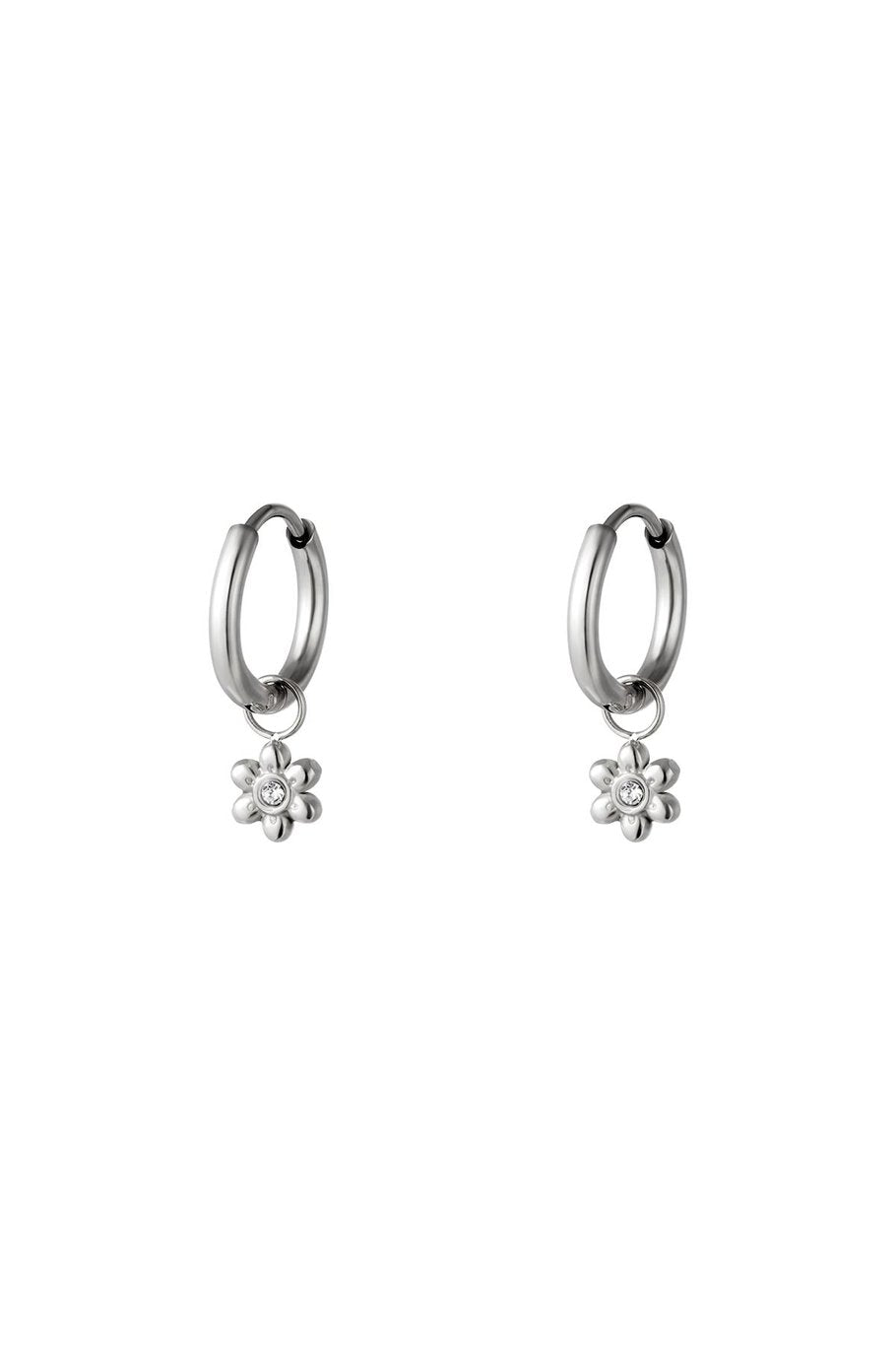 Tiny Flower With Rinestone Silver (1 Piece)