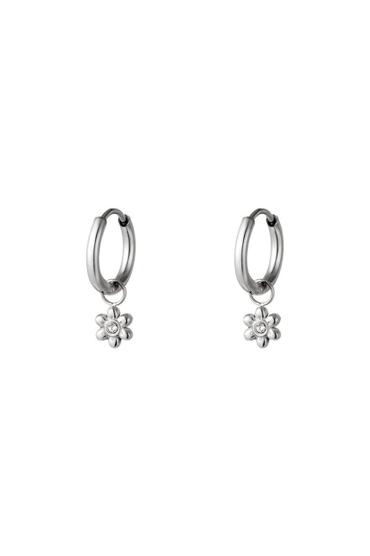 Tiny Flower With Rinestone Silver (1 Piece)