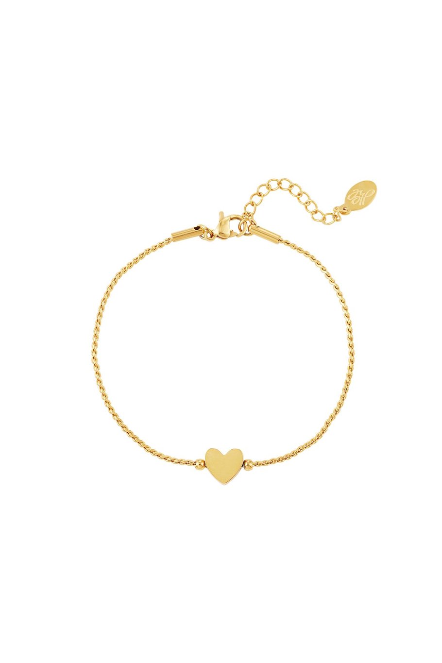 Cable Bracelet Single Heart Gold(kopie)