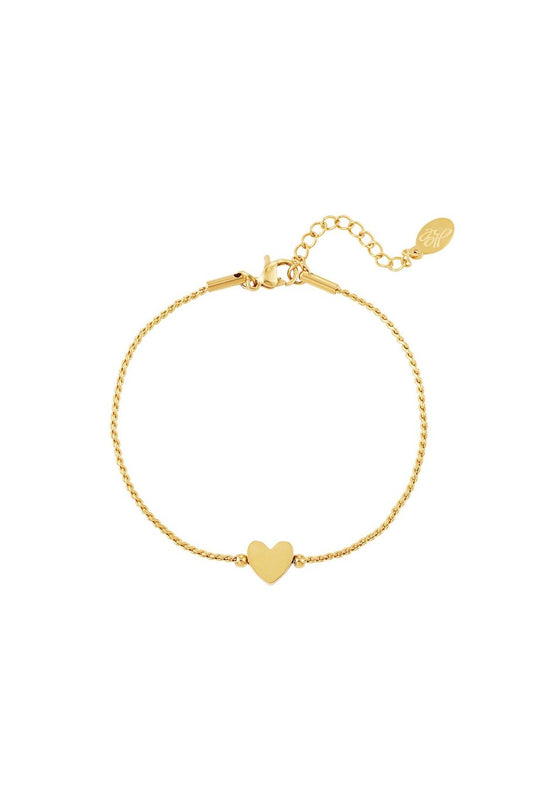 Cable Bracelet Single Heart Gold(kopie)