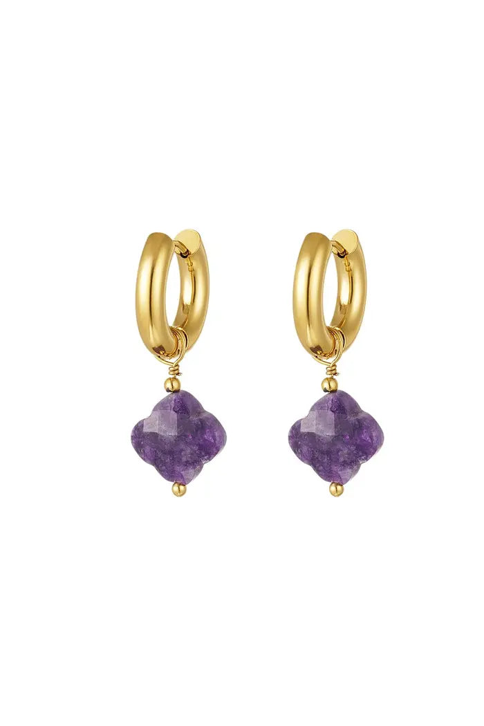 Clover Nature Stone Purple (1 piece)