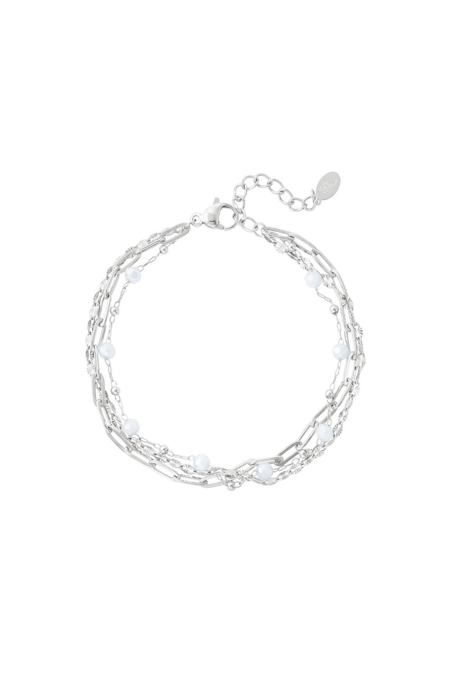 Triple Bracelet With Pearls Silver