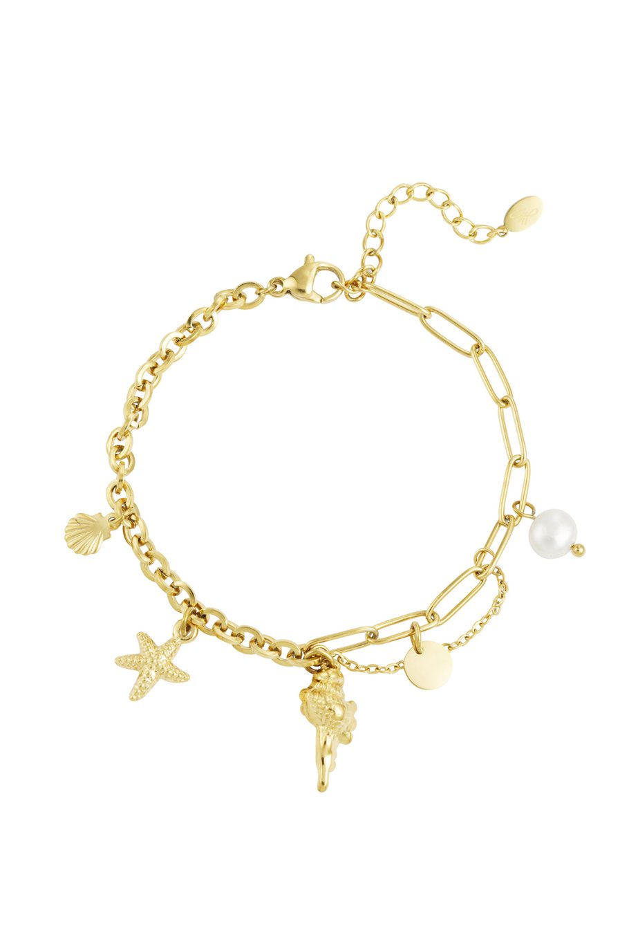 Charm Bracelet Beach With Different Chains Gold