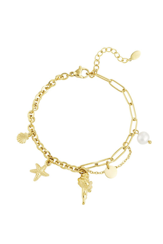 Charm Bracelet Beach With Different Chains Gold