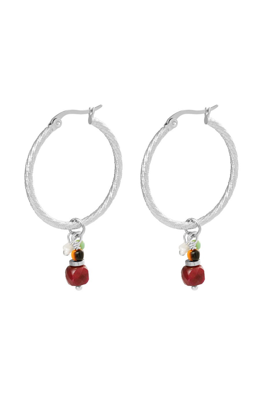 Big Hoop Bordeaux Pearls Silver (1 piece)