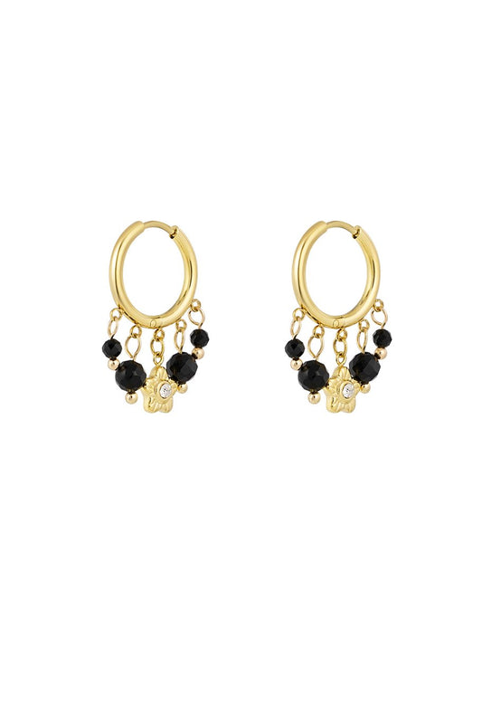 Black Pearls Flower Gold (1 Piece)
