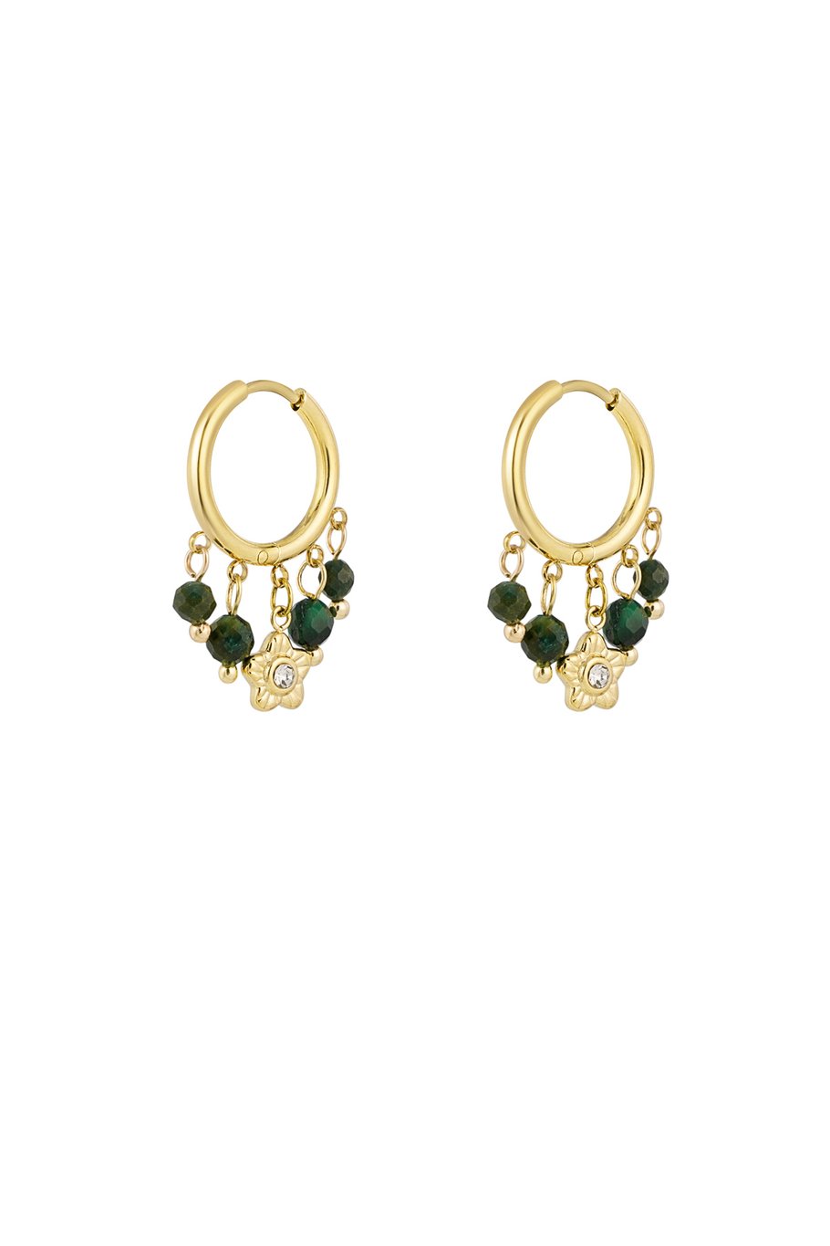 Green Pearls Flower Gold (1 Piece)