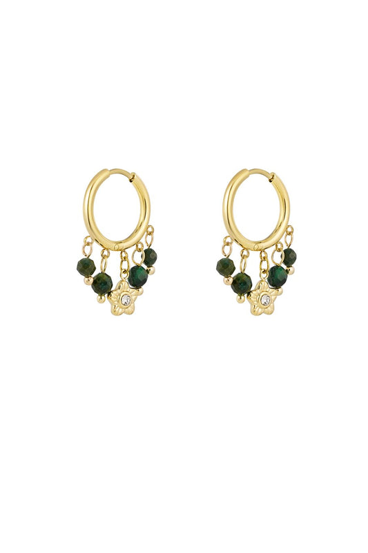 Green Pearls Flower Gold (1 Piece)