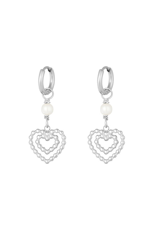 Pearl & Heart Pendant Silver (1 Piece)