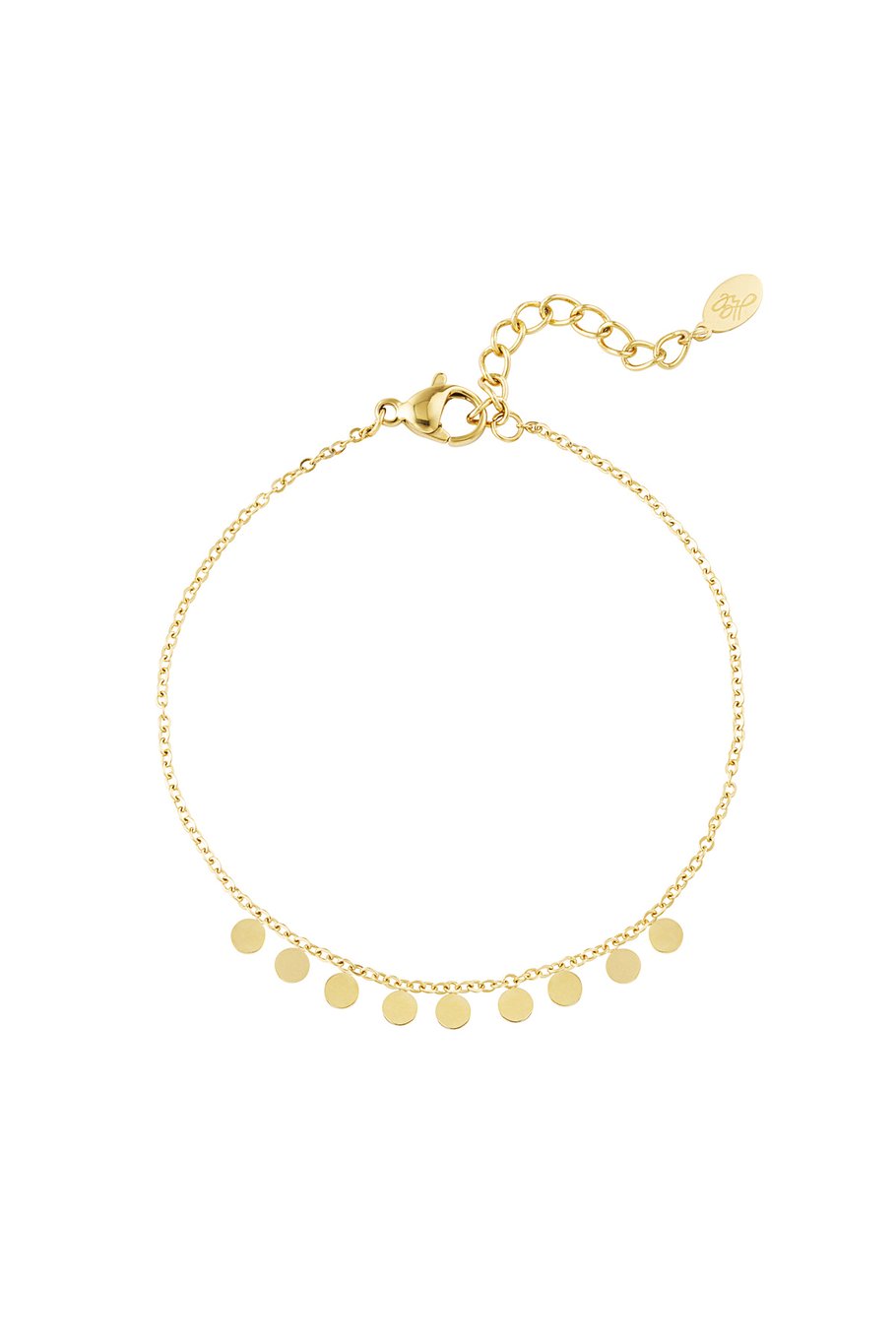 Small Row Pendant Bracelet Gold