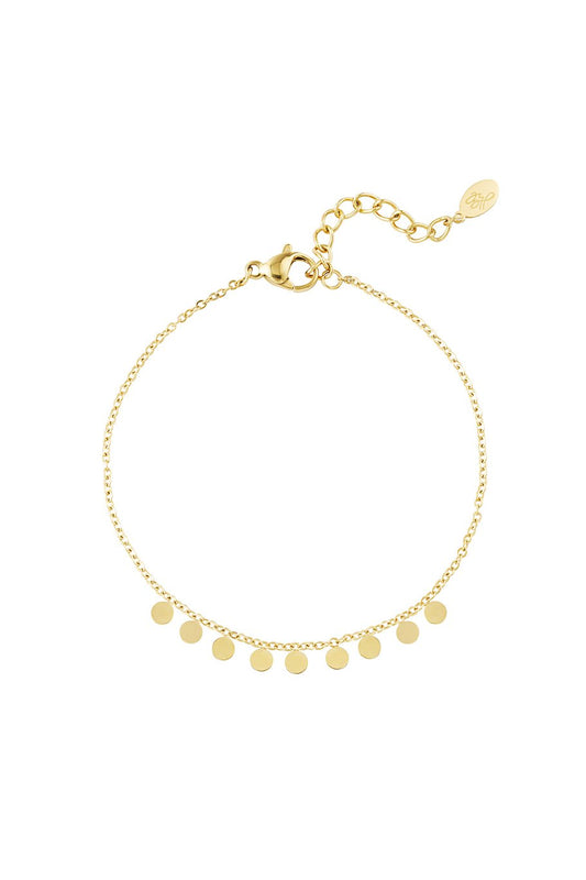 Small Row Pendant Bracelet Gold