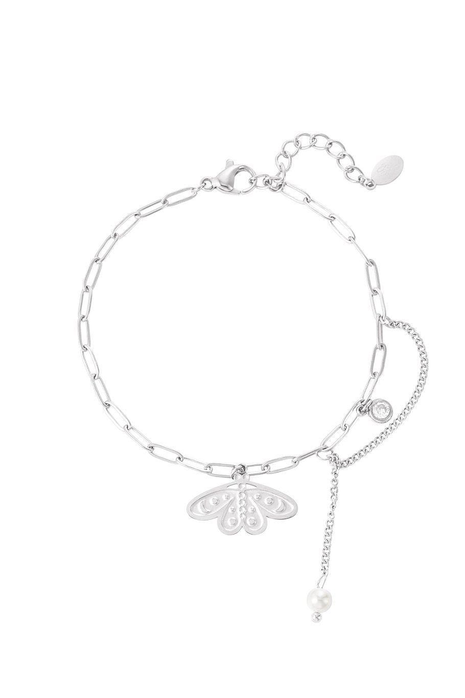 Charm Bracelet Big Butterfly Silver