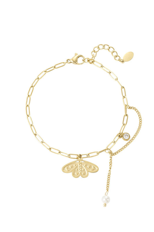 Charm Bracelet Big Butterfly Gold
